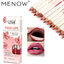 Load image into Gallery viewer, 12 Colors Menow Lip Liner Multi-functional Lipliner Pencil Long Lasting Waterproof Lip Eye Brow Cosmetic Lip Makeup Colorful Pens