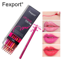 Load image into Gallery viewer, Fexport lipliner pen 6pcs/set sexy red rose gold lip contour pencil waterproof long lasting velvet matte lipstick liner MN108 Lip Makeup