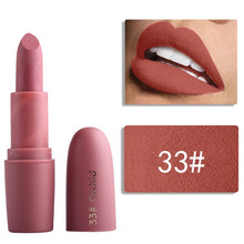 Load image into Gallery viewer, New MISS ROSE Lipstick Matte Waterproof Velvet Lip Stick 22 Colors Sexy Red Brown Pigments Makeup Matte Lipsticks Beauty Lip Makeup