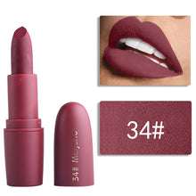 Load image into Gallery viewer, New MISS ROSE Lipstick Matte Waterproof Velvet Lip Stick 22 Colors Sexy Red Brown Pigments Makeup Matte Lipsticks Beauty Lip Makeup