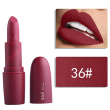 Load image into Gallery viewer, New MISS ROSE Lipstick Matte Waterproof Velvet Lip Stick 22 Colors Sexy Red Brown Pigments Makeup Matte Lipsticks Beauty Lip Makeup