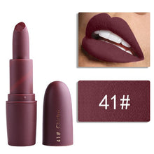 Load image into Gallery viewer, New MISS ROSE Lipstick Matte Waterproof Velvet Lip Stick 22 Colors Sexy Red Brown Pigments Makeup Matte Lipsticks Beauty Lip Makeup